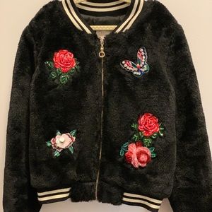 Girls Hannah banana fur jacket